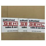 GEHL sales and service advertising stickers