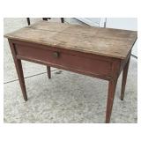 Early 1-drawer work Table, Red paint