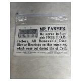 Early 1900s Mr. Farmer advertising removable d