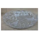Lead crystal glass serving plattet
