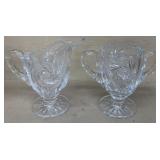 Lead crystal cream and sugar