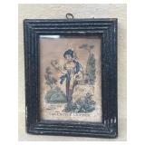 Valentine letter, antique Litho and frame