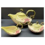 Hull Woodland pattern tea, pot, cream, and sugar