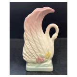 Hull Open Rose Swan pottery vase, 3001