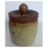 Studio pottery, sugar jar does have crack