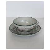 Japan, teacup and saucer hand-painted
