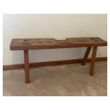 Early Wooden Slab bench