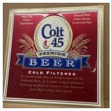 Colt 45 beer metal advertising sign