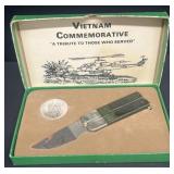 Vietnam, commemorative, knife and coin