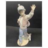 Lladro Wednesday's child boy with guitar and dog