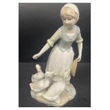 Lladro girl, feeding ducks 7362