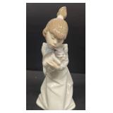 Lladro 5712 porcelain girl with cat