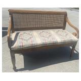 Fancy Settee with caned back and cushion seat