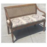 Fancy Settee with caned back and cushion seat