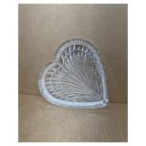 Crystal heart glass, candy dish