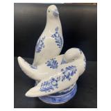 Hand painted doves made in Italy