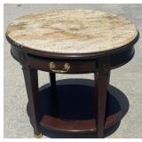 Marble top table with drawer