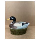 Porcelain duck candy dish