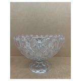 Clear glass fruit bowl
