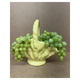 Yellow glass basket with grapes