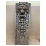 Wood carved lion head