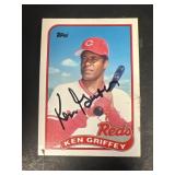 1989 Ken Griffey autographed 1989 Topps update
