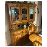 Oak Dining Room Table & Hutch