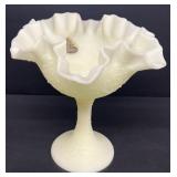 Fenton ruffled satin vase