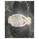 Silver 925 ring with a line stone size 9 1/2