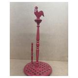 Red chicken paper towel holder