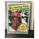 1969 Lou Brock Topps sporting news baseball card