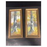 JL Smith paintings of trees on board