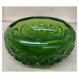Green glass bowl