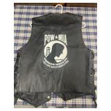 Leather prisoner of war vest, size medium