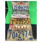 California, Florida, Indiana license plates