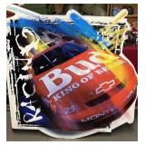Budweiser racing metal sign