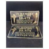 In memory of Vietnam war license plates