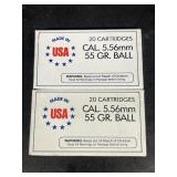 (2) boxes of USA 5.5 6 MM 55 GR bowl ammo-20 per b