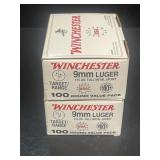(2) boxes Winchester 9MM Luger, 115 grain full