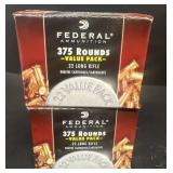 Federal 22 LR-2 boxes of 375 rnds per box-NO SHIPP