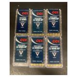 (6) CCI 22 WMRI jacketed hollow point ammunition