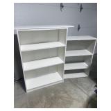 White bookshelves
