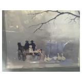 Frame print of Amish wagon and ducks