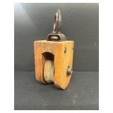 Wooden barn pulley