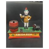 Cast-iron trick dog bank