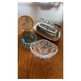 Butter dish, precious moments plate, and more