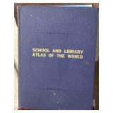 School and library Atlas of the world, coffee