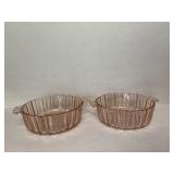 Pink depression, glass bowls