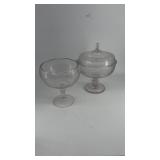 Clear glass compotes