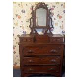 Victorian Dresser with Fancy Mirror